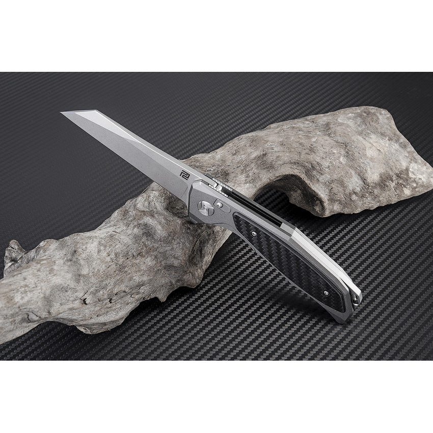 Megahawk Linerlock Gray CF D2 - ATZ1809PGCF