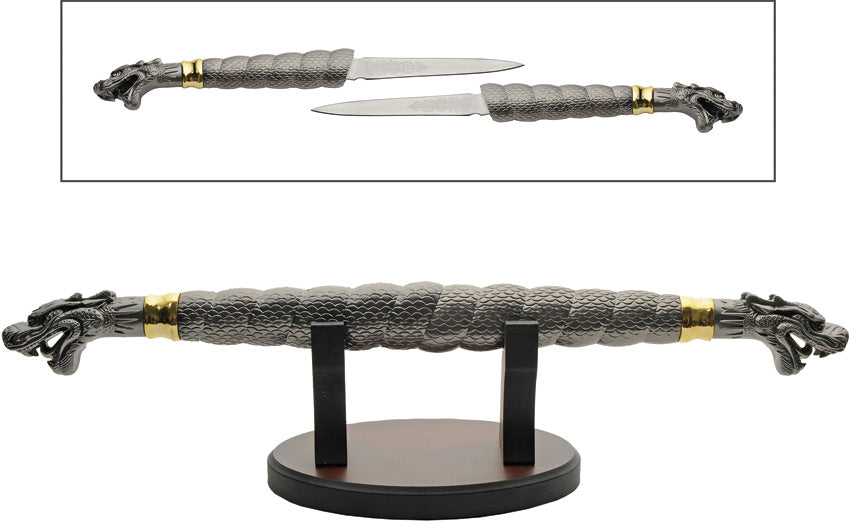 Twin Dragon Swords w Stand - CN211611