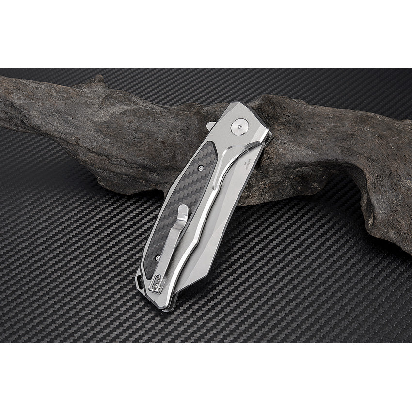 Megahawk Linerlock Gray CF D2 - ATZ1809PGCF