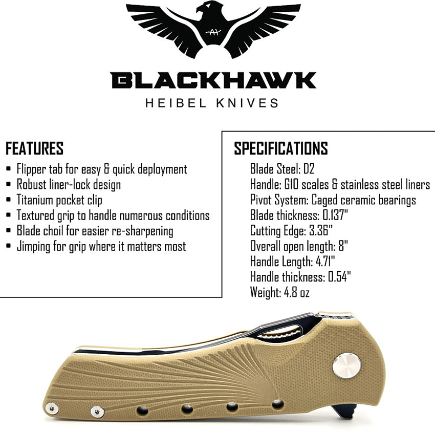 Blackhawk Linerlock Tan - HBKBLKBT
