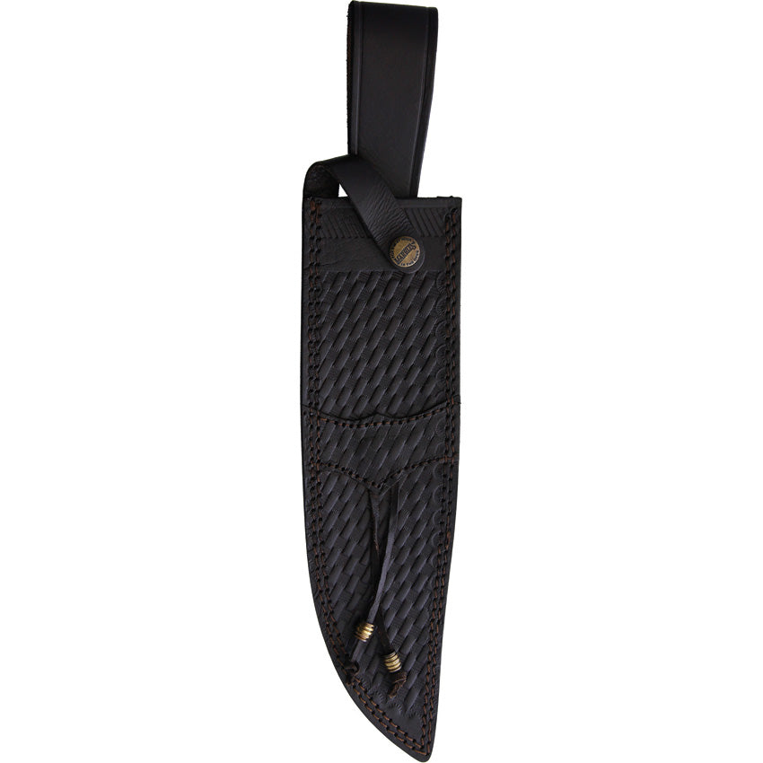 Damascus Bowie Stacked Leather - MR586