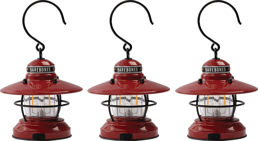 Edison Mini Lantern Red 3pk - BARE277