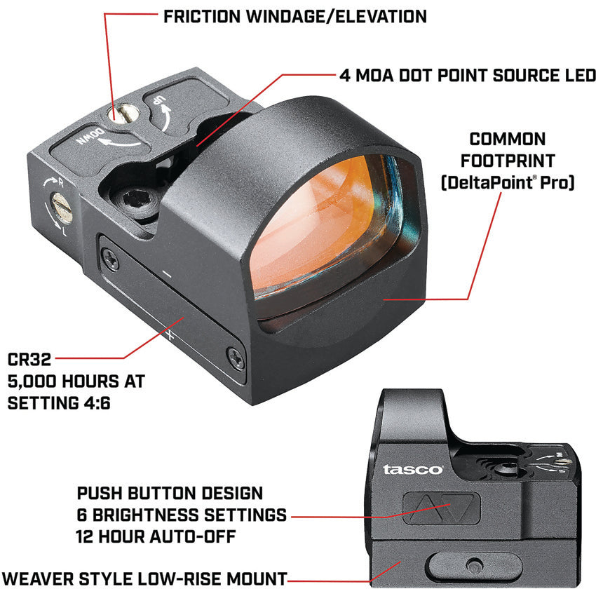 1x25 4-MOA Red Dot Sight - TASRDPRS