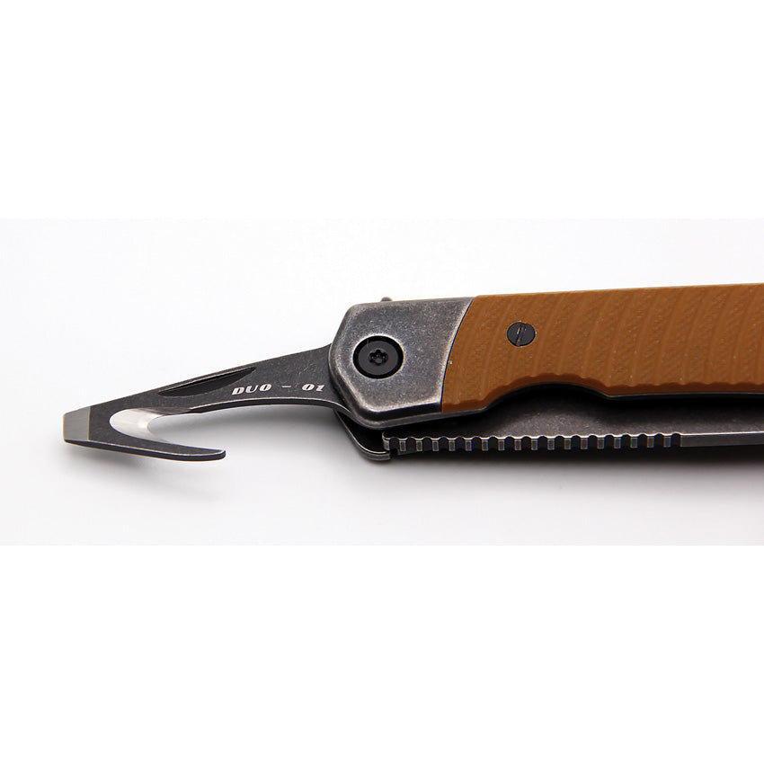 Duo Linerlock Drop Point Brown - REVDUODBRN