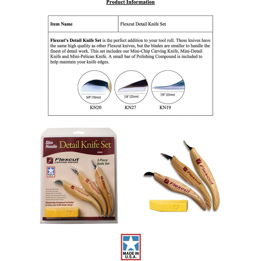 Slim Handle Detail Knife Set - FLEXKN400