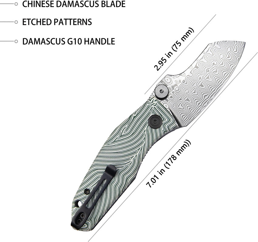 Monsterdog Linerlock Damascus - KUB337E
