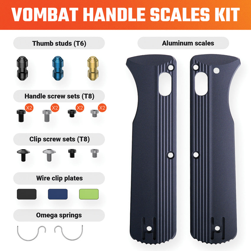 Vombat Handle Scale Kit Slate - VOSX0136