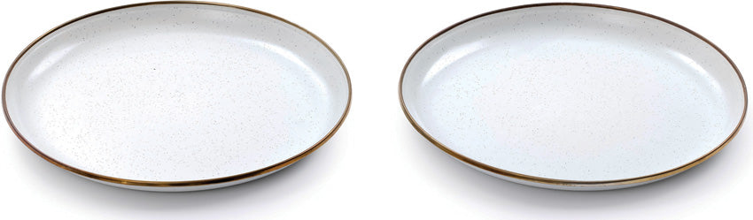 Enamel Plate Set Eggshell - BARE391