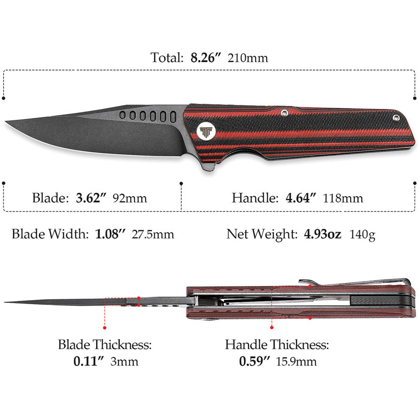 Orion Linerlock Black/Red - TVTY01RBDG