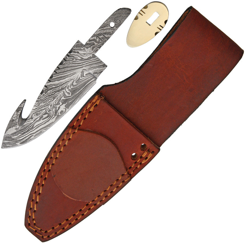 Damascus Guthook With Sheath - BLSODMB2