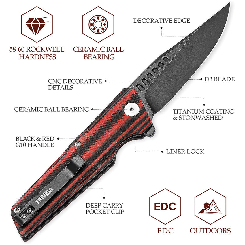 Orion Linerlock Black/Red - TVTY01RBDG