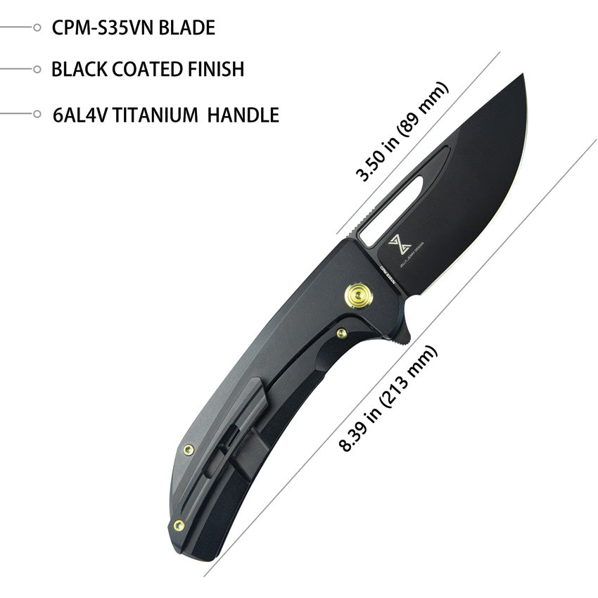 Hyperion Framelock Blackout Ti - KUB368B