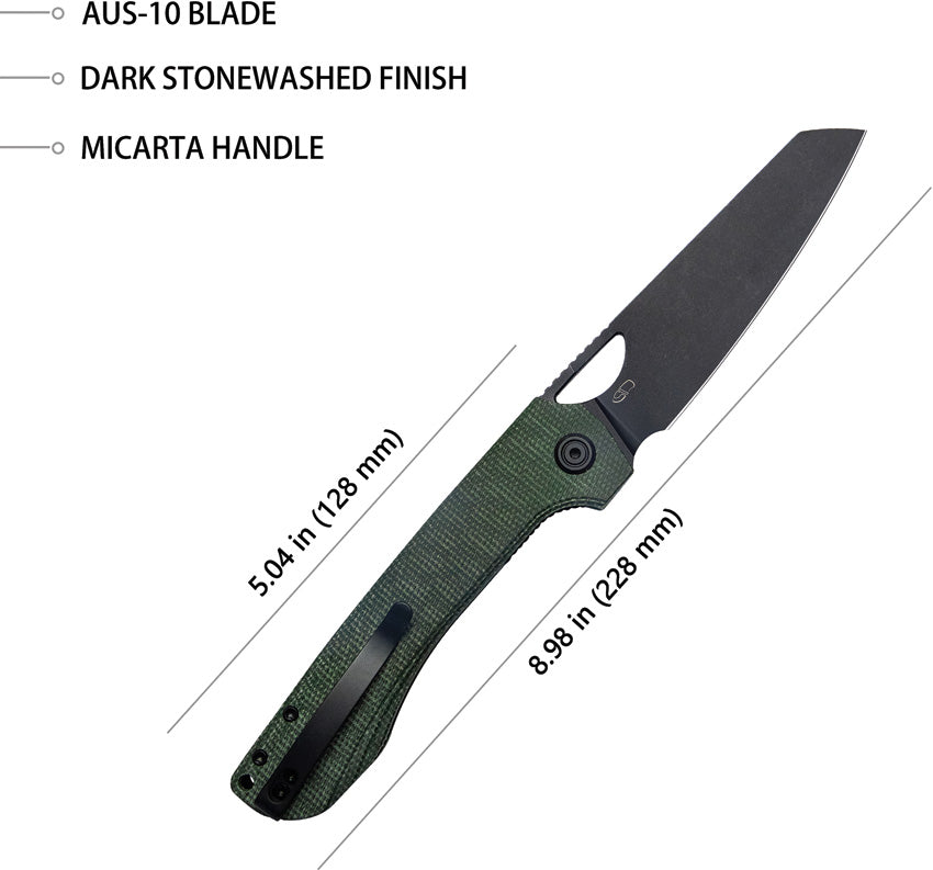 Elang Linerlock Green Micarta - KUB365F