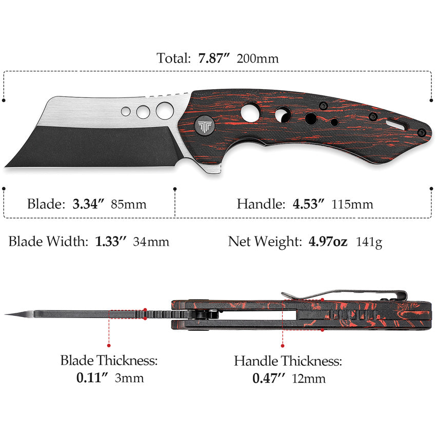 Mensae Linerlock Black/Red - TVTY04RB154G