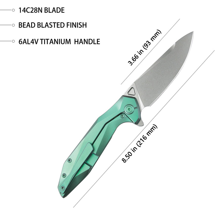 Nova Framelock Green Titanium - KUB235H