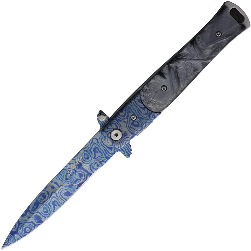 Damascus Etched Linerlock A/O - EE10428CDMBP
