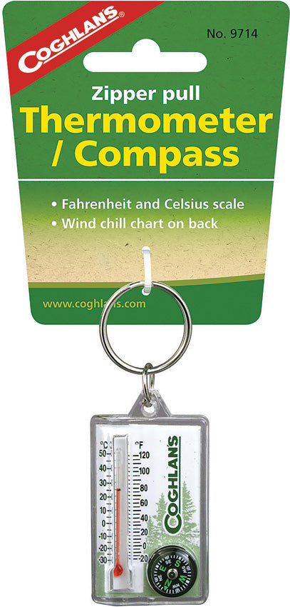 Zipper Pull Thermomter/Compass - CGN9714