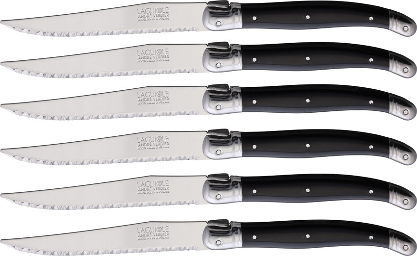 Laguiole Steak Knife Set Black - VER706NBBP