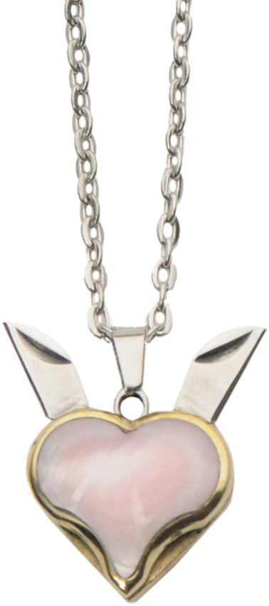 Pink Heart Blade Necklace - CN211584PK