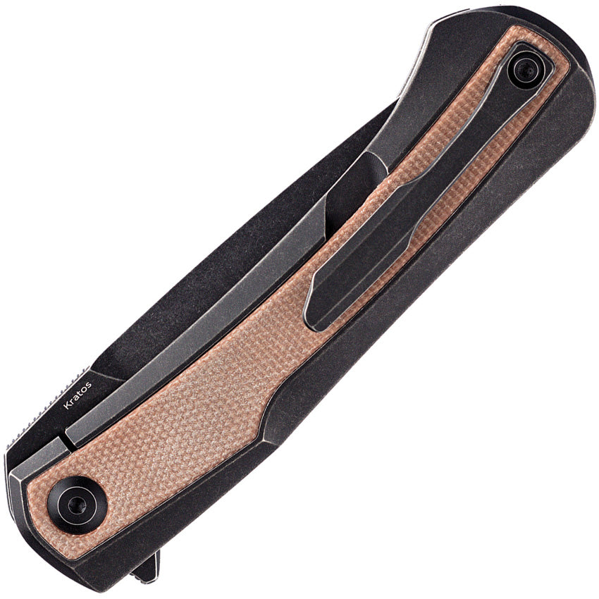 Kratos Framelock Brown Micarta - K1024A8
