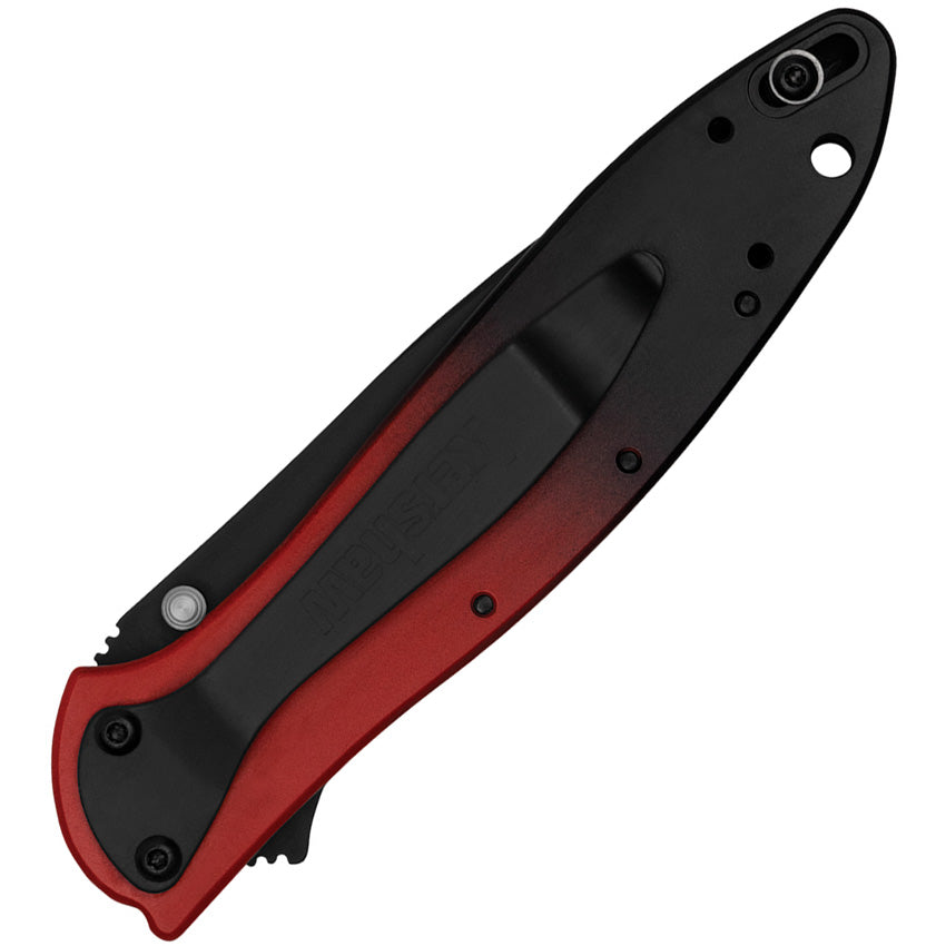 Leek Linerlock Red Magna Cut - KS1660GRDBLK