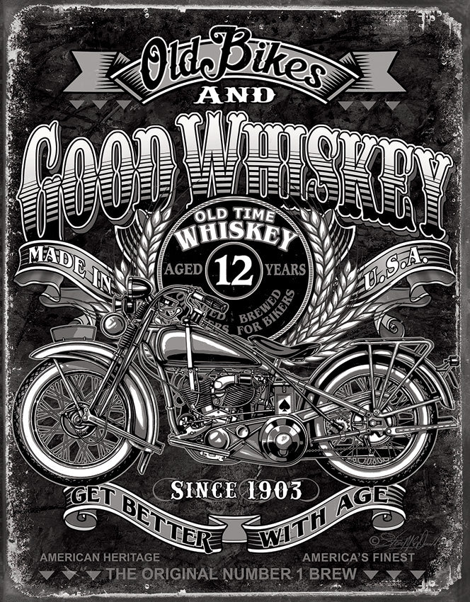 Old Bikes Good Whiskey - TSN2458
