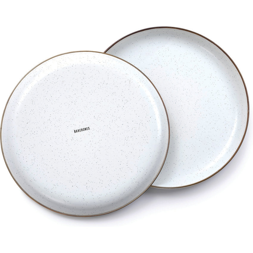 Enamel Plate Set Eggshell - BARE391