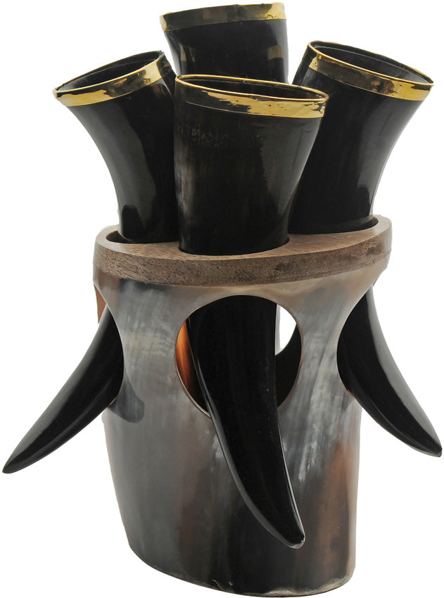Viking Horn Set w Stand - PA230990