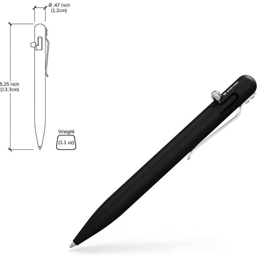 Bolt Action Pen Aluminum Black - BSTN249B