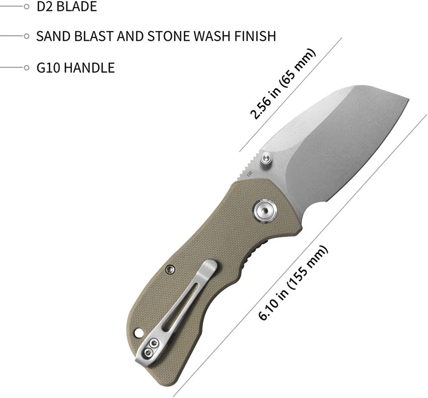 Karaji Linerlock Sheepfoot Tan - KUB180B