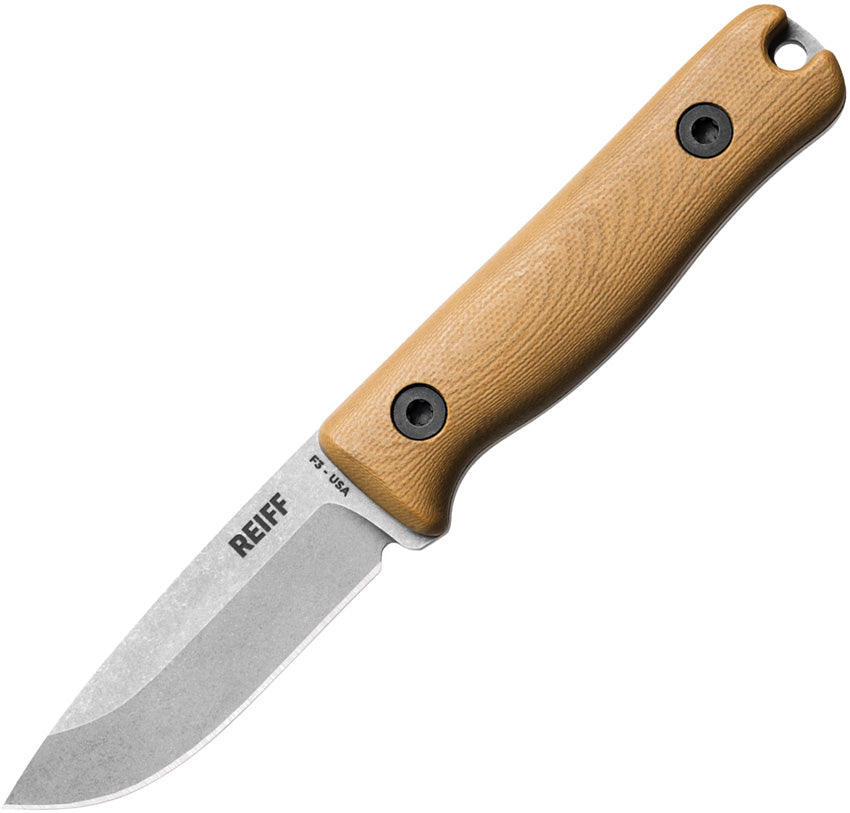 F3 EDC Fixed Blade Tan G10 Ltr - REKF3MCCGL