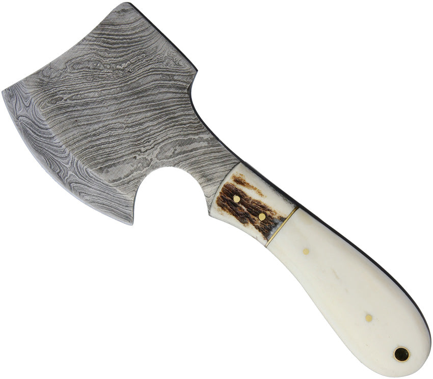 Damascus Hatchet Smooth Bone - MR826D