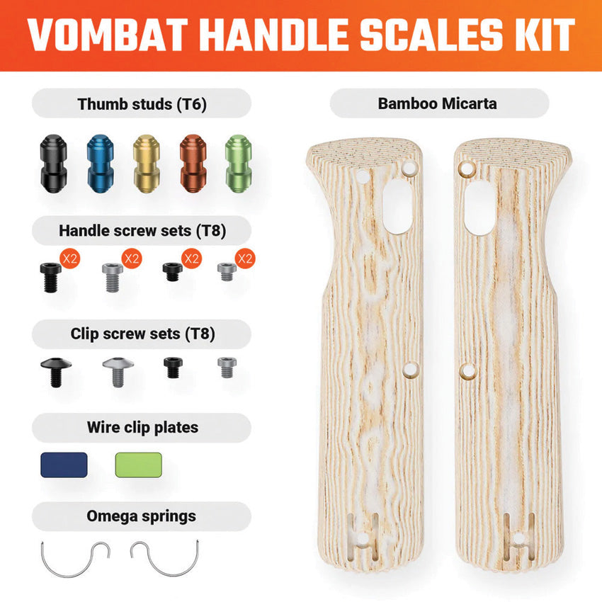 Vombat Handle Scales Bamboo - VOSW0110