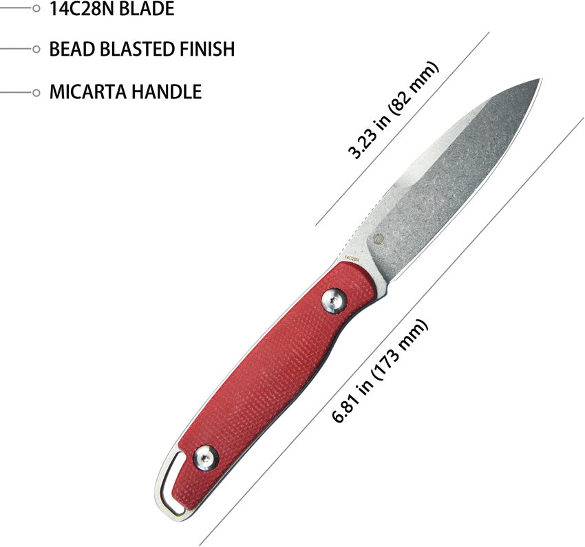Dust Devil Fixed Blade Red - KUB357B