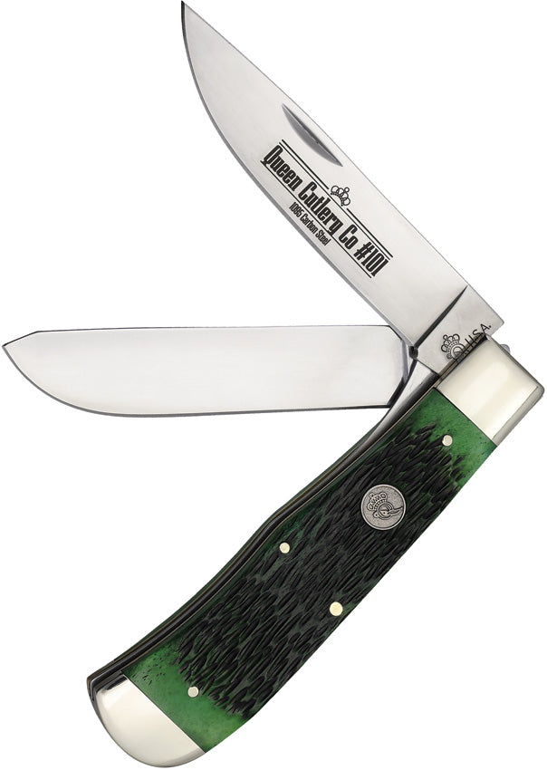 Two Blade Lockback Green Bone - QGPSB206L