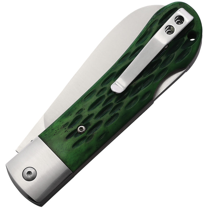 Worker Lockback Green Bone - QS128B