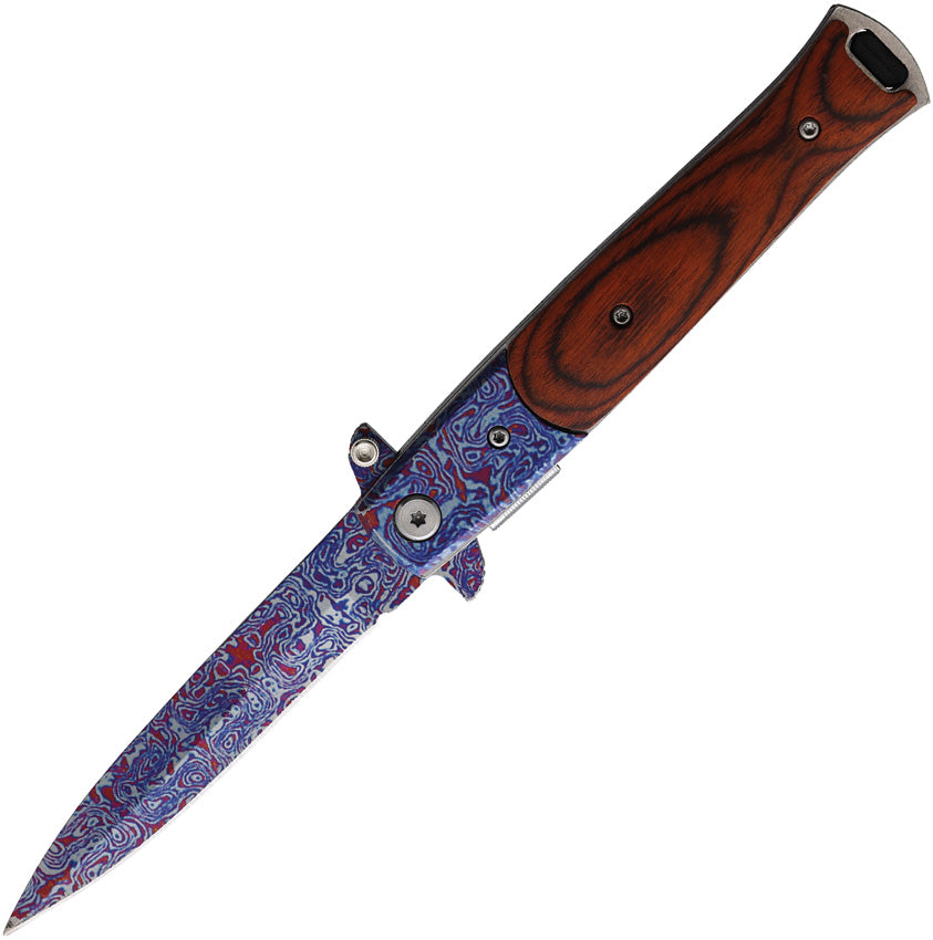 Damascus Etched Linerlock A/O - EE10428CDMWD