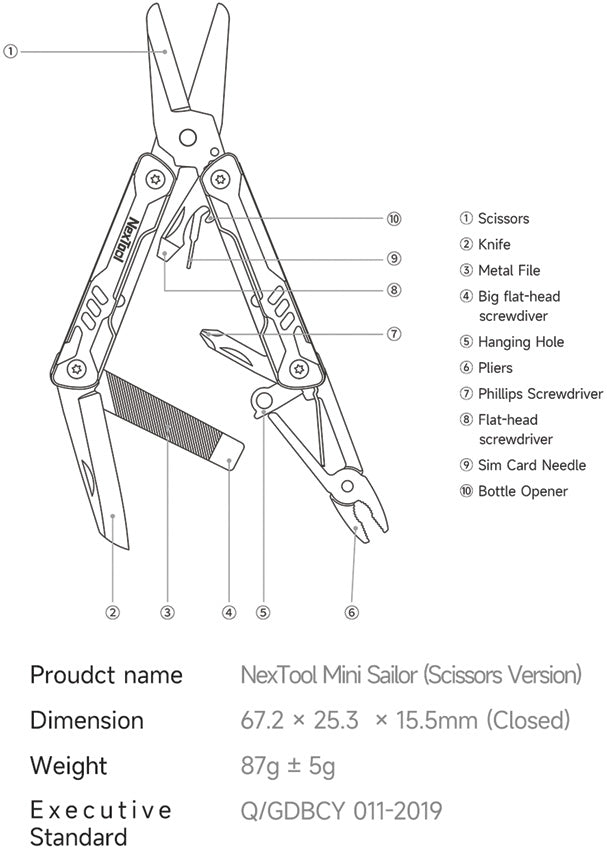 Mini Sailor Scissors MultiTool - NTL20237