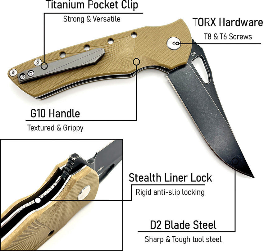 Blackhawk Linerlock Tan - HBKBLKBT