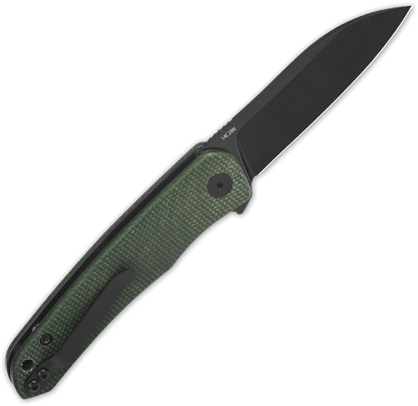 Otter Linerlock Green Micarta - QS140E2