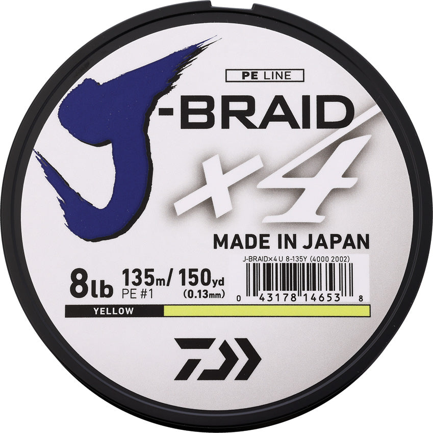 J-Braid Line 8/150 Yellow - DIAJB4U8150FY