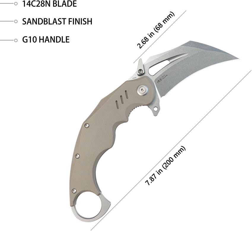 Wrath Karambit Linerlock Tan - KUB261C