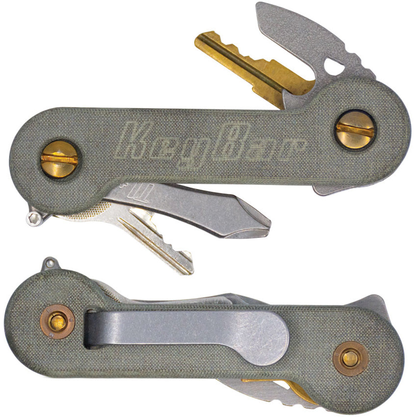 KeyBar Green Linen Micarta - KBR254