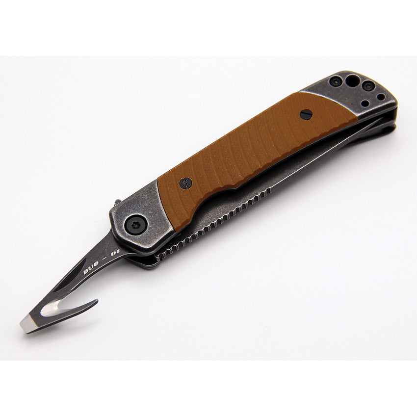 Duo Linerlock Drop Point Brown - REVDUODBRN