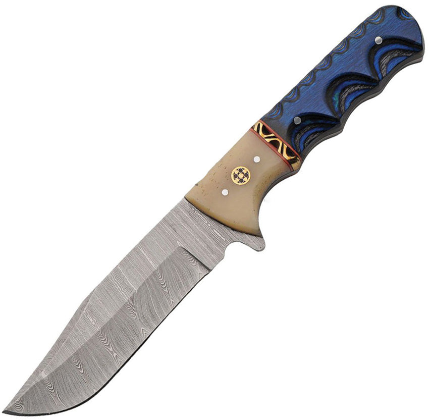 Fixed Blade Blue Wood - DM1405BL