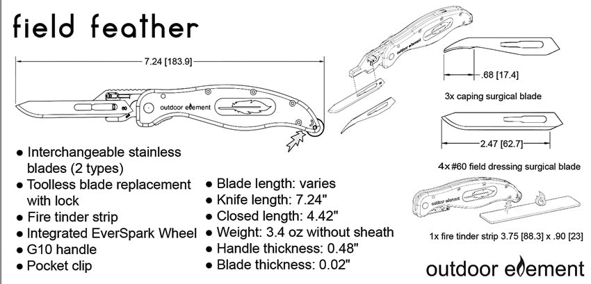 Field Feather Linerlock - ODEFDFK