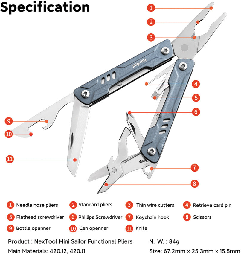 Mini Sailor Pliers Mutitool - NTL20156