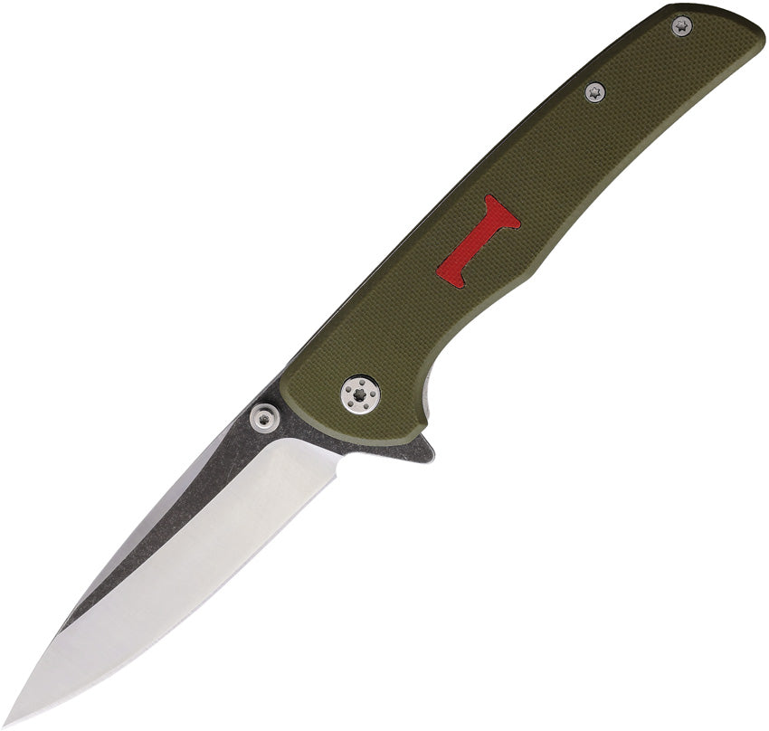 1st Infantry Linerlock Grn G10 - RR2672