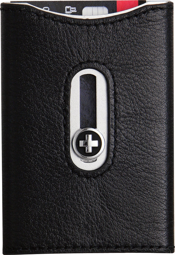 Swiss Wallet Black w/Silver - WA751