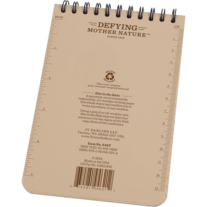 4 x 6 Top Spiral Notebook Tan - RITR946T